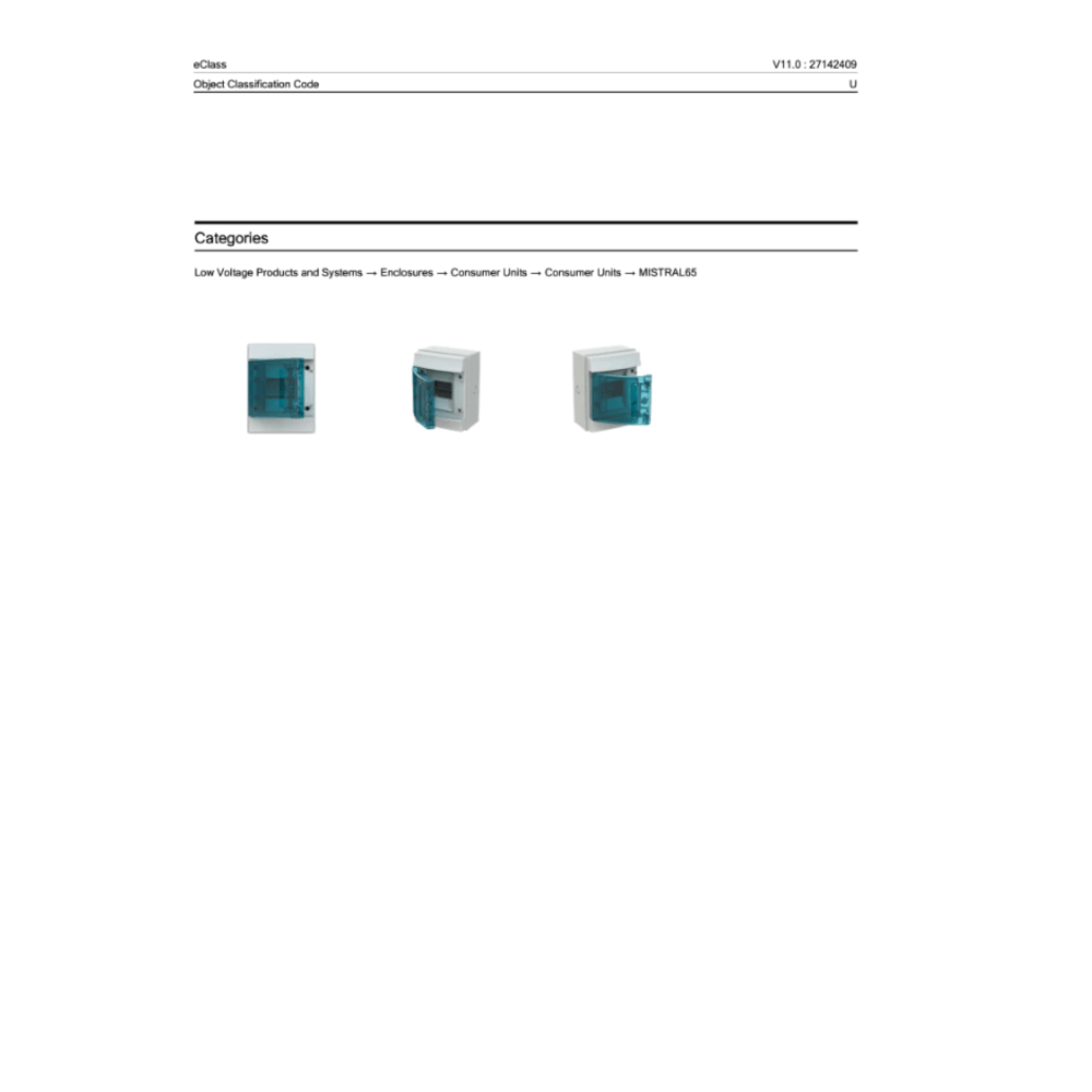 ตู้คอนซูเมอร์ยูนิตกันน้ำ 4 ช่อง ABB MISTRAL 4 MODULES (IP65 ฝาใส)